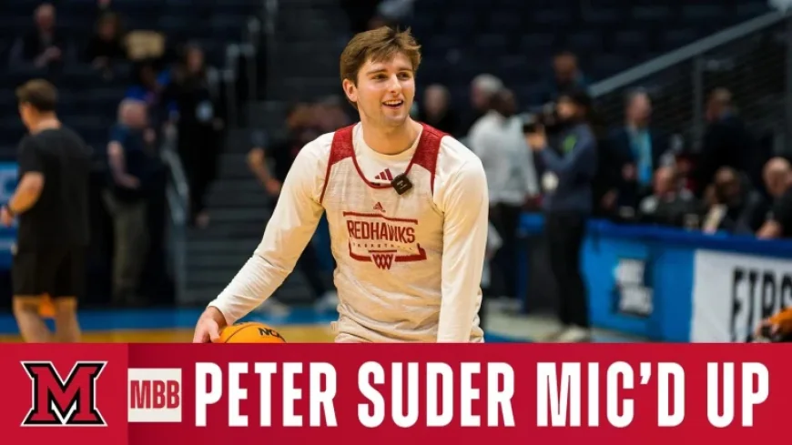 Peter Suder mic’d up in Dayton as First Four open practice hits full speed