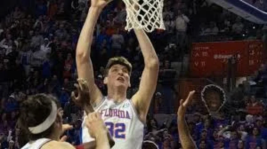 Olivier Rioux spotlight grows as Florida’s 7-foot-9 center sits out March Madness