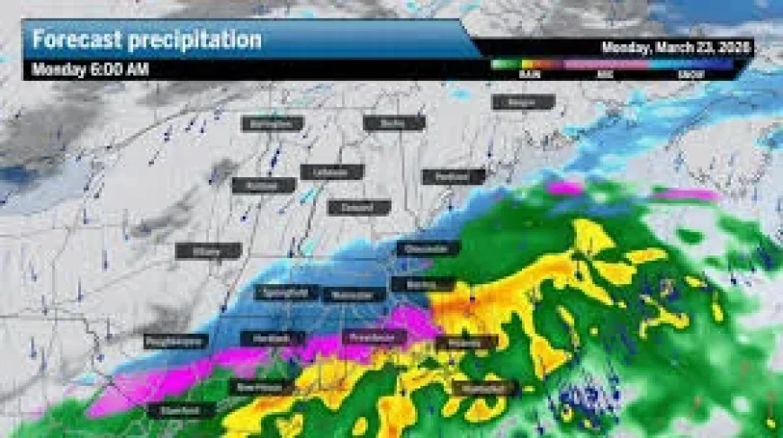 Monday’s late-season snow turns Boston’s morning commute into a test of patience