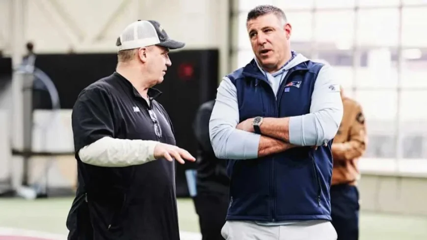 Coach Mike Vrabel Scouts NFL Draft Prospects at Boston College Pro Day