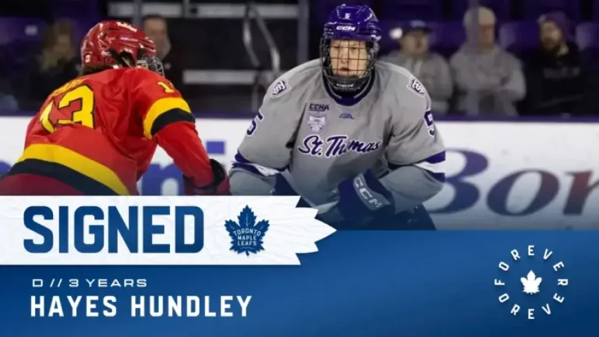 Hayes Hundley Hockey as 2026-27 Approaches: Maple Leafs Sign Defender to Three-year Entry-level Contract