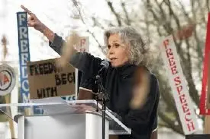 Jane Fonda Outside the Kennedy Center: A Rainy Rally and a Demand to ‘Break Your Silence’