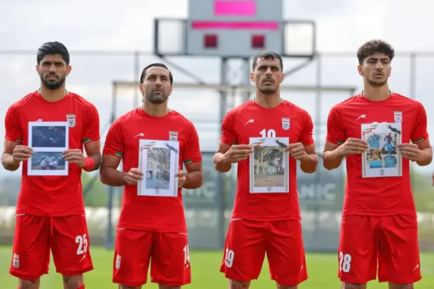 Iran Soccer players honor alleged child victims before World Cup warmup