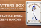 Drake Baldwin Shines in Fantasy Hitting Recap for 4/1/26