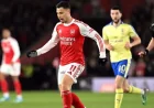 Gabriel Martinelli booked after referee shove in Arsenal FA Cup loss