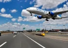 United 777’s Stunning Low Approach Over Newark Highway Captured