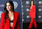 Sandra Bullock Stuns in Bold Red Pantsuit at CinemaCon 2026 Red Carpet