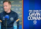 Crawley Town Vs Shrewsbury: Gavin Cowan’s selection hint, fitness boost and a season-ending test
