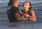 Kim Kardashian and Lewis Hamilton Share a Kiss on the Beach