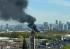 Fire Trafford Park: 1 huge smoke cloud spotted as blaze breaks out