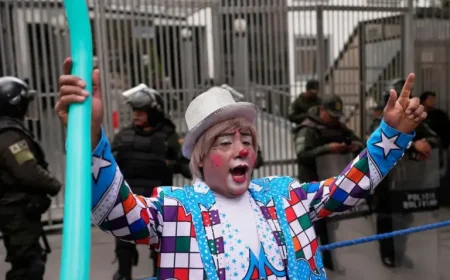 Bolivia clowns flood La Paz streets, warning school decree could wipe out livelihoods