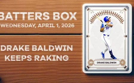 Drake Baldwin Shines in Fantasy Hitting Recap for 4/1/26