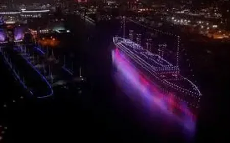 Titanic Returns: 950-Drone Recreation Lights Belfast Harbour in BBC Made Of Here Campaign