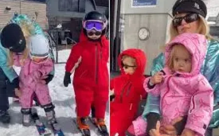 Paris Hilton shares Yellowstone first-time ski day with her kids as Easter-themed glam campaign rolls out