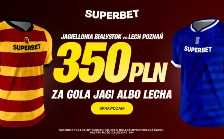 Jagiellonia Białystok – Lech Poznań: 350 PLN bonus and a 20:15 kickoff set the stakes higher