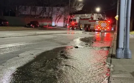 Cleveland water main break leaves east side roads closed and power out in South Collinwood