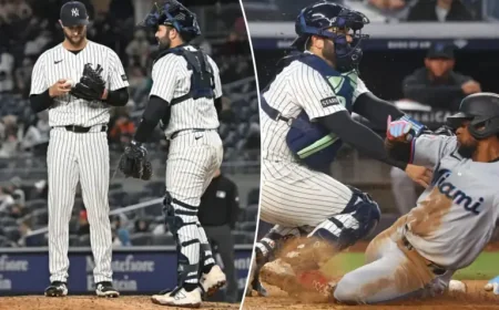 Mlb Standings 2026: Yankees’ Bullpen Falters in 7-6 Loss to Marlins