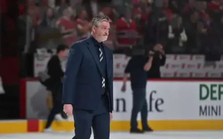 Mathieu Darche Patrick Roy after the last four games