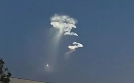 Spacex Falcon 9 Rocket Launch Lights Up the Sky After Sunset