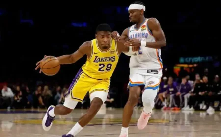 Adou Thiero Scores Career-High 10 as Thunder Cruise Past Lakers by 36