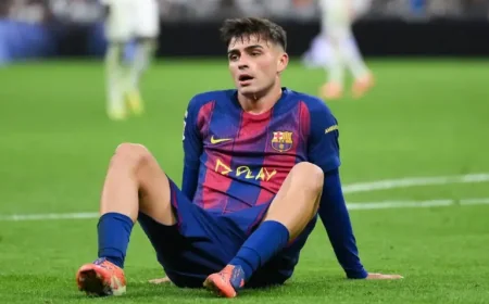 Pedri withdrawn at halftime as Barcelona face Atlético in Champions League clash