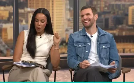 Rochelle Humes opens This Morning with live baby update for Joel Dommett