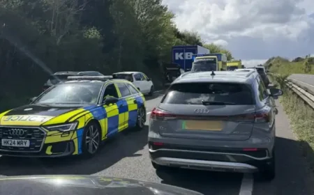 A303 Crash Forces Road Closure in Both Directions After Multi-Vehicle Collision