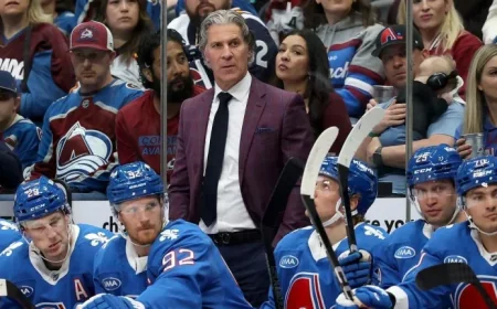 Avalanche Coach Bednar Hospitalized After Puck Hit