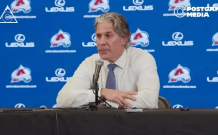 Jared Bednar Leaves The Bench After A Puck To The Face — And The Avalanche’s Real Concern Turns Sudden