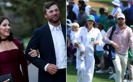 Sam Burns Golf and Caroline Campbell as 2026 Masters builds toward a family milestone