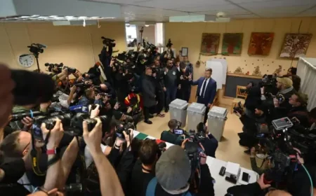 Peter Magyar votes, vows two-term limit for prime minister if Tisza wins