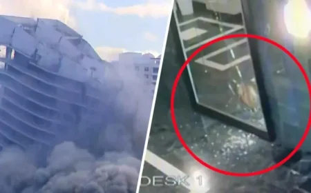 Miami Mandarin Oriental Implosion: Debris Smashes Nearby Condo Lobby in Video