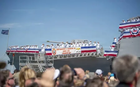 Arleigh Burke-class Destroyer USS Harvey C. Barnum Jr. Commissioning Carries a 1,800-Guest Message