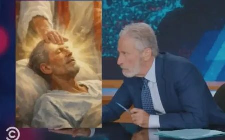 Jon Stewart and Trump’s Jesus Meme Sparks a 3-Word Reaction