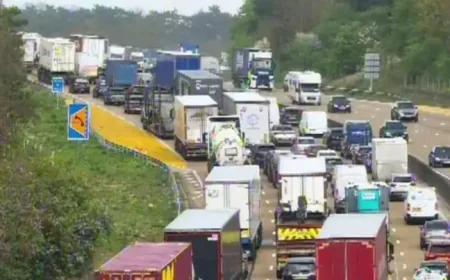 M25 lanes stopped near London after police incident