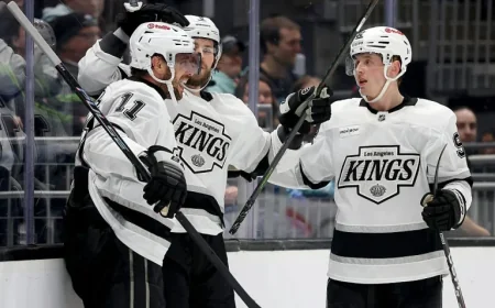 Kings Triumph 5-3 Over Kraken; Byfield, Moore, Smith Shine