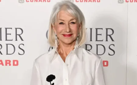Helen Mirren’s monochrome Olivier Awards look makes a strong case for the white shirt dress