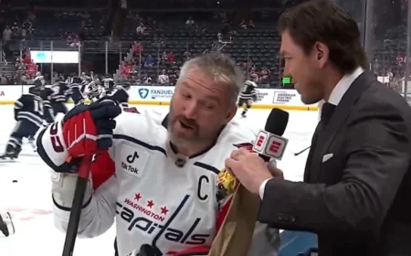 TJ Oshie Interviews Alex Ovechkin Before His Possible Final NHL Game