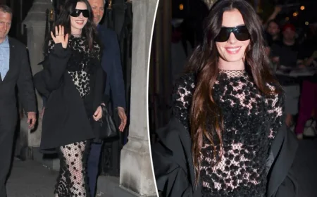 Anne Hathaway Stuns in Sheer Dress at ‘Mother Mary’ Event