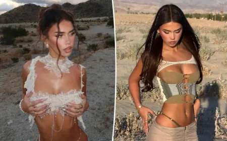 Leah Halton at Coachella as the AI-look conversation grows