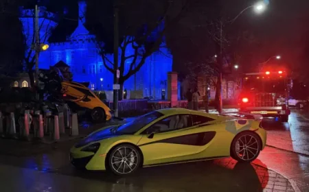 Casa Loma after the overnight McLaren crash and impaired driving arrest