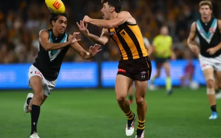 Port Adelaide faces Hawthorn test under the roof at Marvel Stadium