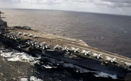 R as the USS Gerald R. Ford nears a record deployment in 2025