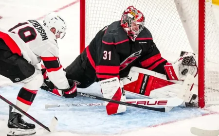 Andersen, Canes Dominate Sens in Game 1 Victory