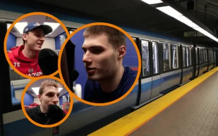 Montreal Canadiens Players turn the metro into part of the playoff ride