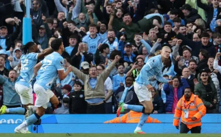 Haaland Leads Manchester City to 2-1 Victory over Arsenal in Title Race