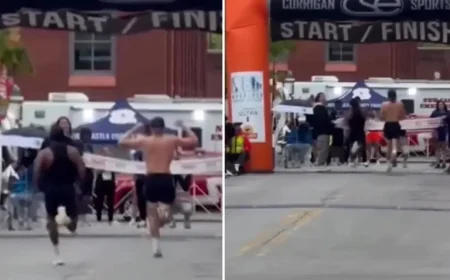 Delaware Marathon Photo Finish: Runner Celebrates Too Soon, Then Loses at the Line