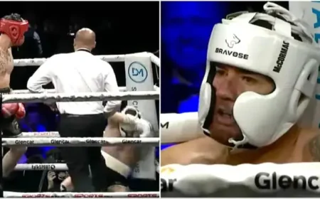 Ross Mccormack Boxing Debut ends in first-round knockout as a charity night turns sharp