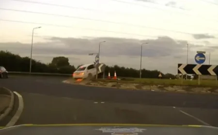 Bmw chase at 140mph ends in jail term after roundabout crash