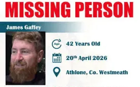 Athlone Missing Man Appeal: 42-Year-Old James Gaffey Last Seen at 7:30am